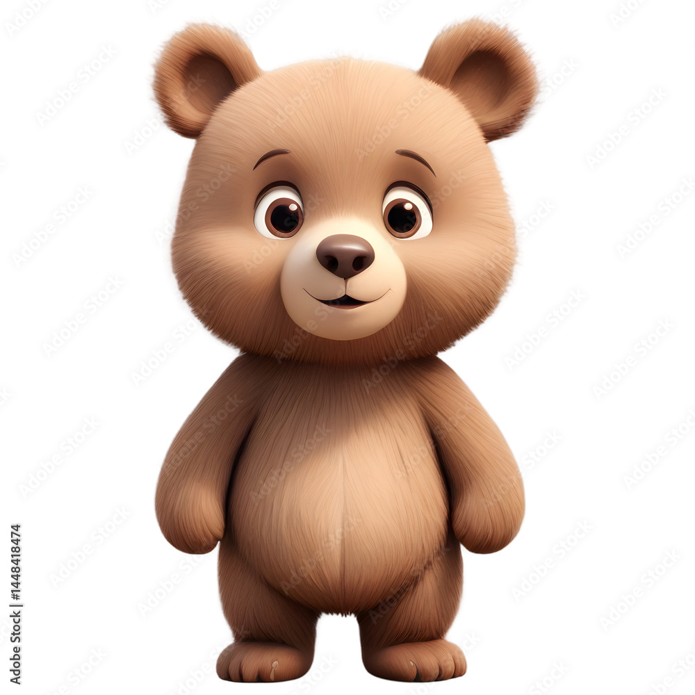 Obraz premium Adorable teddy bear figure isolated on a transparent background