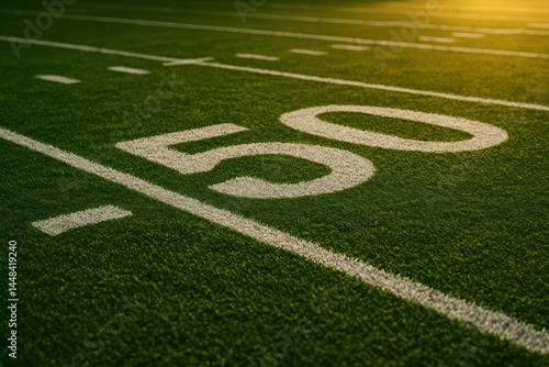 background image of american football field with green grass and white markings