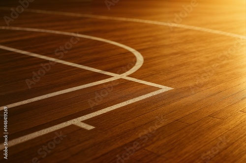 basketball court with wooden floor background image