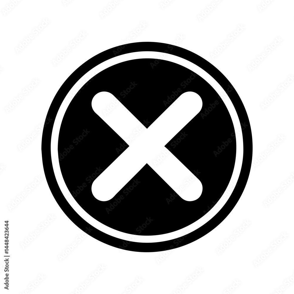 Black and White Cancel Icon Black and White Cancel Icon