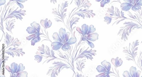 Wallpaper Mural Floral Pattern Watercolor Background Torontodigital.ca