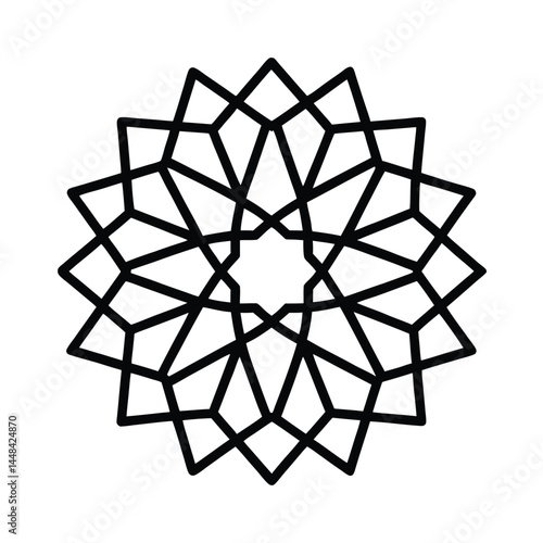 indo islamic fusion mandala vector line art