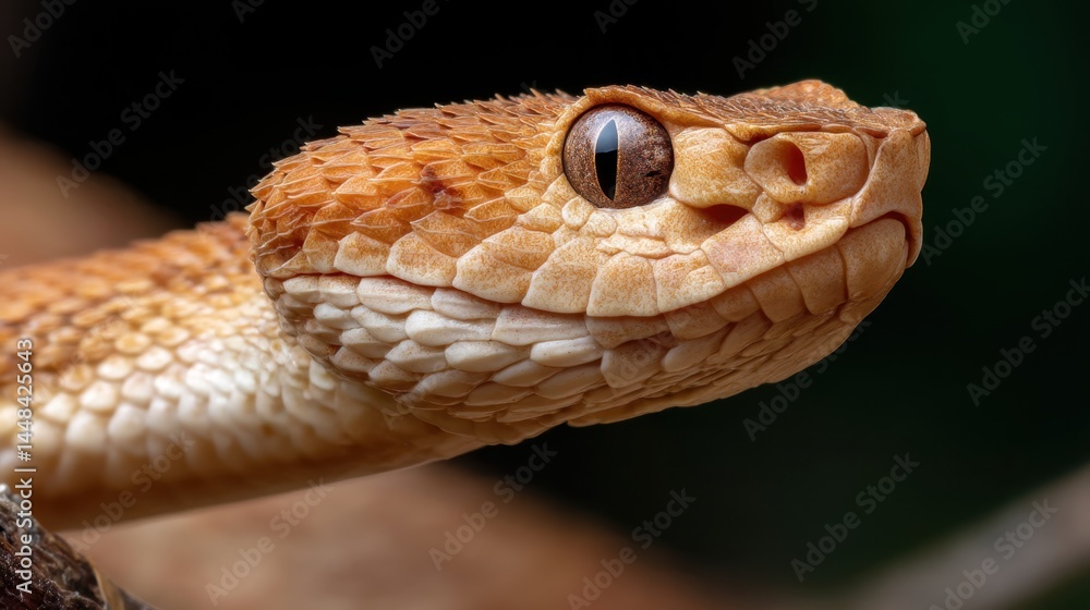 Close-Up of a Venomous Snake Head Close-Up of a Venomous Snake Head