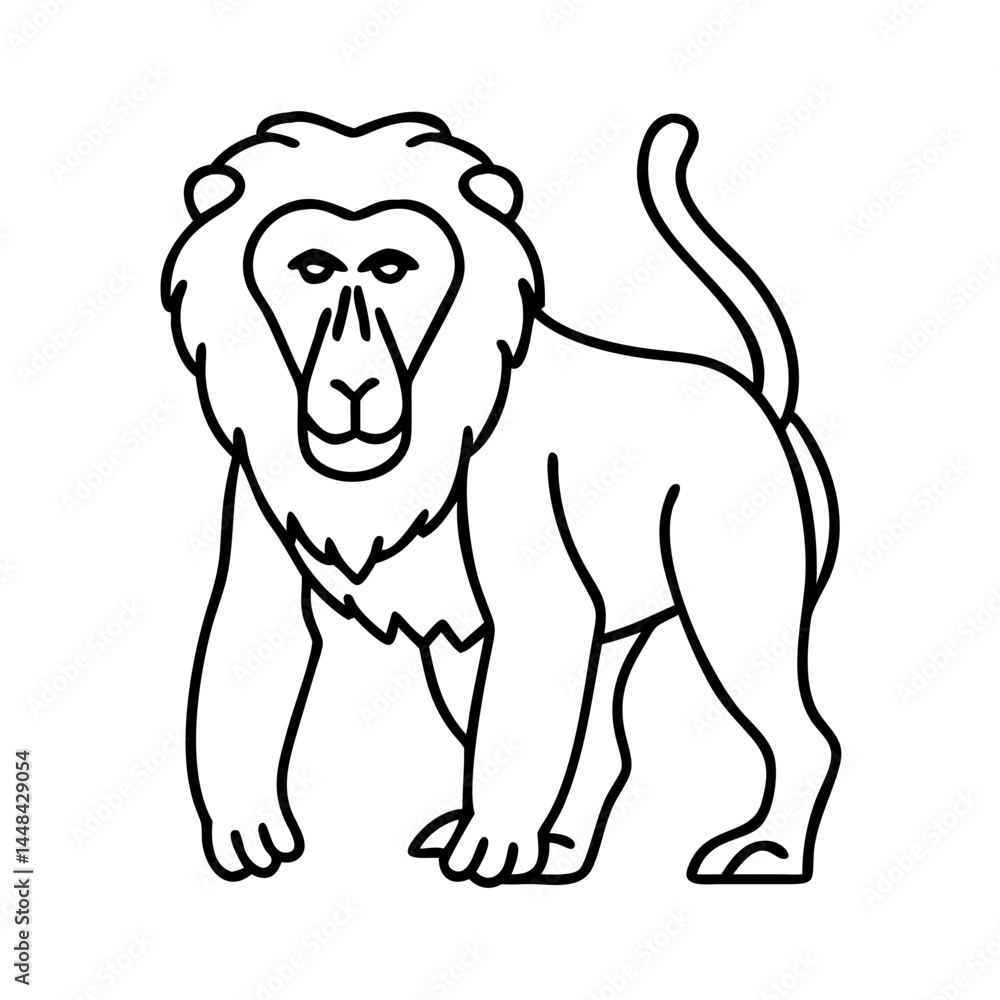 Obraz premium baboon icon, baboon vector illustration-simple illustration of baboon, perfect for baboon logos and icons