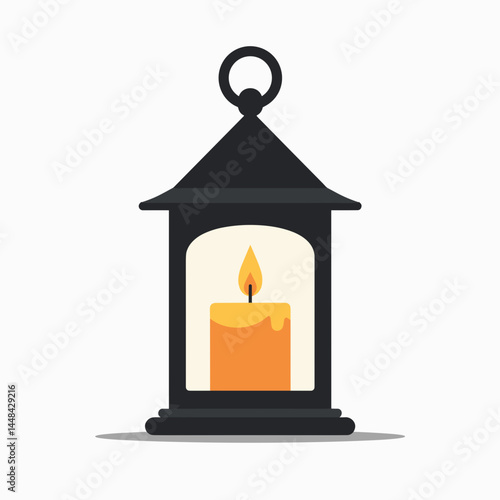 handheld lantern with candle  warm glow illumination