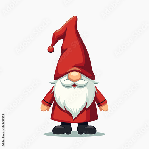 cartoon santa claus character with red hat and coat