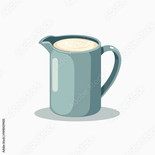 ceramic coffee pitcher with blue handle  handcrafted ceramic tea kettle