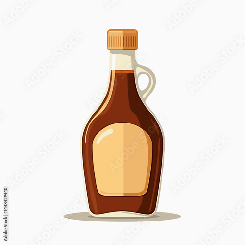 brown maple syrup bottle with white cap