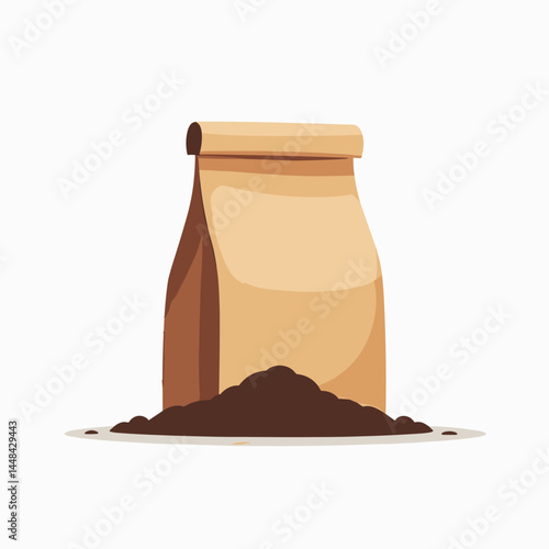 coffee bean bag with brown roasted coffee