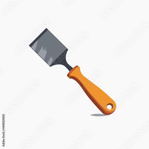 vibrant orange paintbrush with wooden handle  perfect for art projects