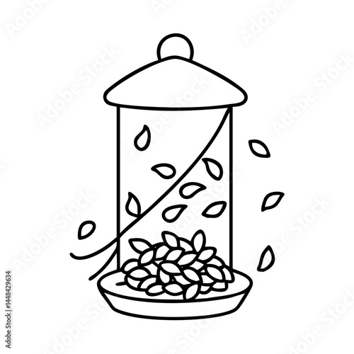bird feeder with seeds icon, bird feeder with seeds vector illustration-simple illustration of bird feeder with seeds, perfect for bird feeder with seeds logos and icons