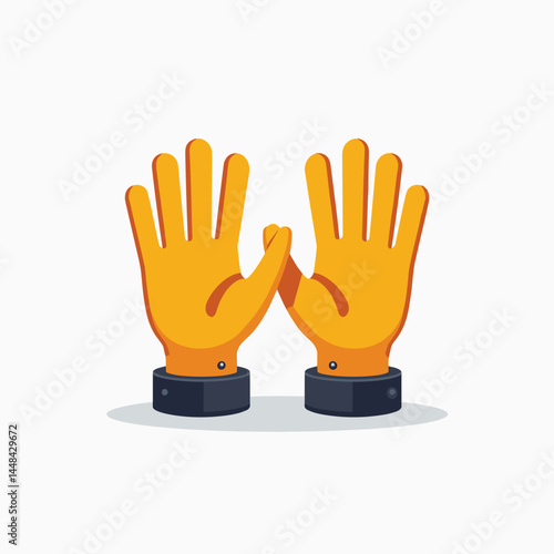 hands clapping emoji  yellow gloves high five celebration