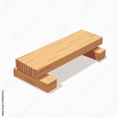 wooden pallet with brown logs and light wood frame