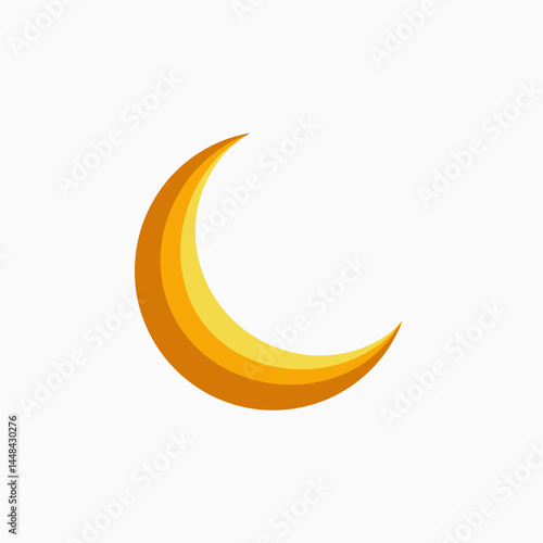 Free Download yellow crescent moon illustration with shadow - GFXLoad