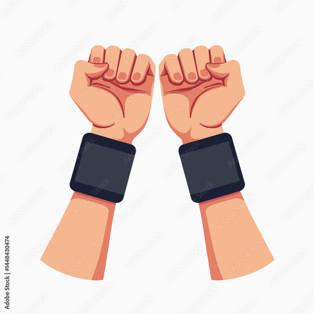 hands with wristbands clasped together hands with wristbands clasped together