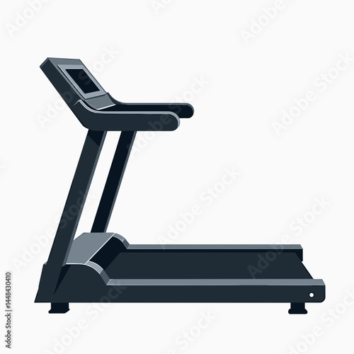 modern treadmill with digital display  black and silver exercise equipment