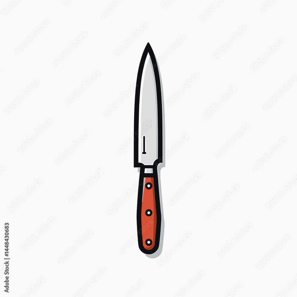 red and black knife with wooden handle vector illustration red and black knife with wooden handle vector illustration