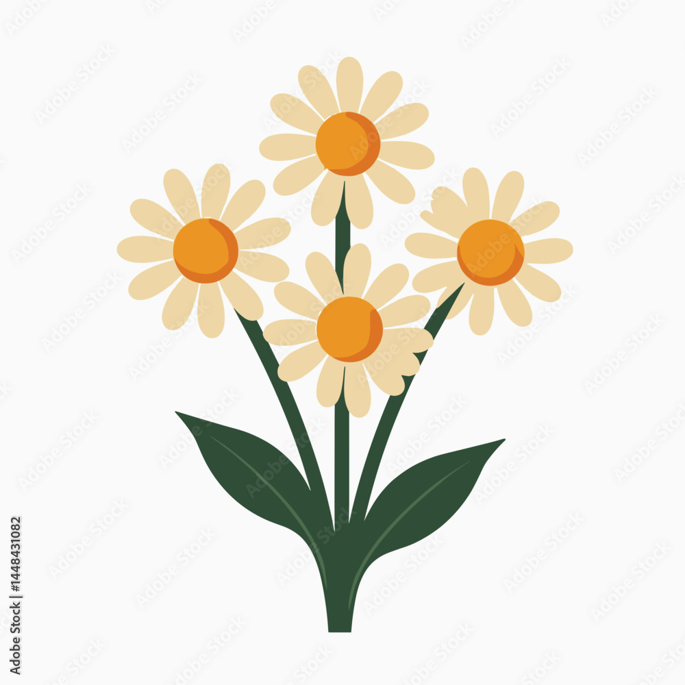 Naklejka premium vibrant yellow daisy bouquet with green stems