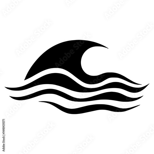 Sea wave symbol logo silhouette vector illustration