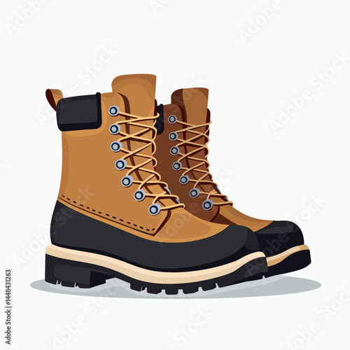 brown timberland boots with black laces  high top waterproof work shoes