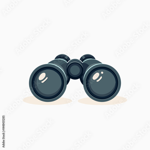 cartoon binoculars with blue handles on white background