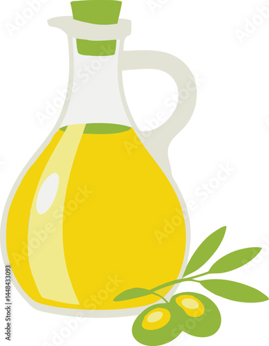 Grocery food packaging colorful olive oil bottle icon on white background