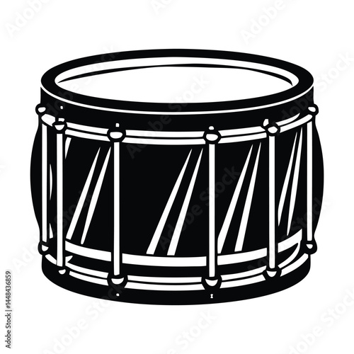 Drum Silhouette Vector, vibrant percussion musical silhouette Vector illustration, Minimal Drum Clipart for Cricut, Print and Illustration