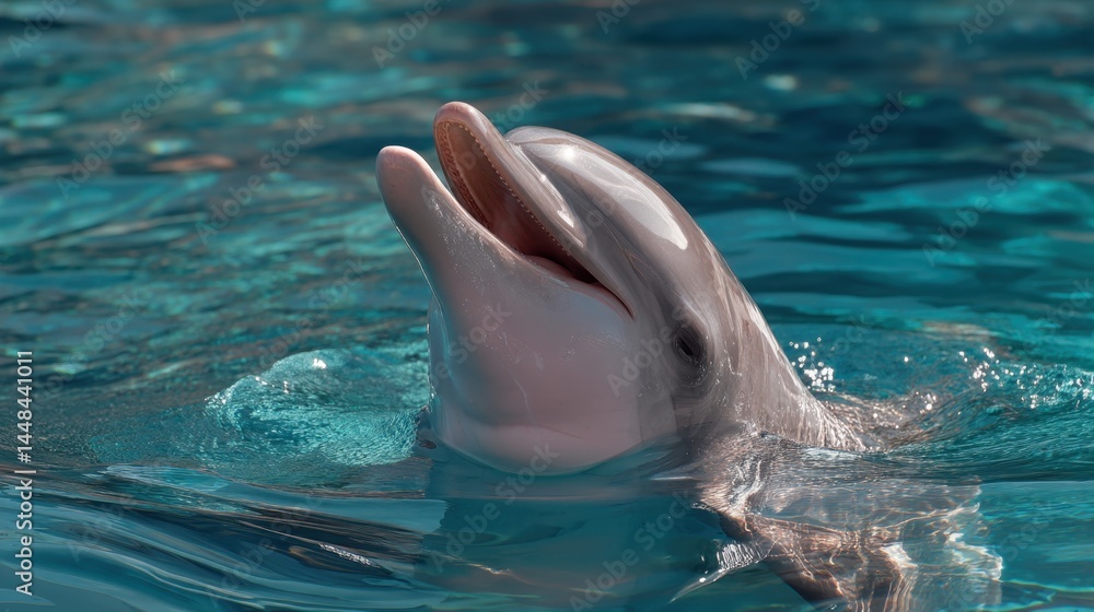 Fototapeta premium Bottlenose Dolphin Emerging from Water