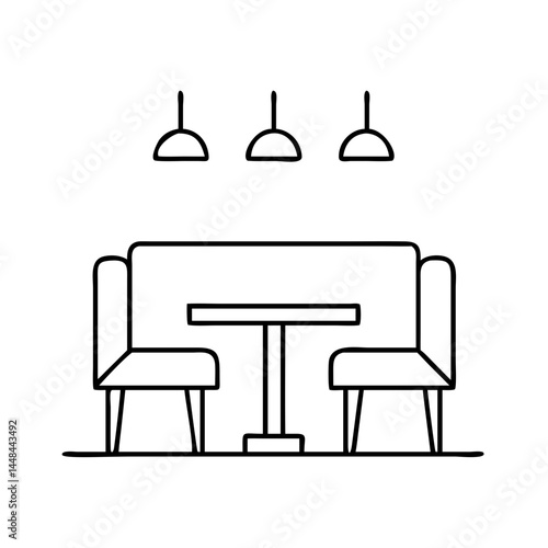 restaurant booth seating icon, restaurant booth seating vector illustration-simple illustration of restaurant booth seating, perfect for restaurant booth seating logos and icons