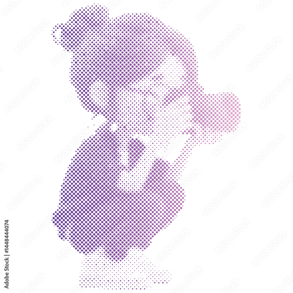 Fototapeta premium A tourist woman is taking a picture with a camera retro modern halftone cartoon