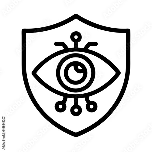 Eye Inside Shield Icon Representing AI Surveillance and Security Monitoring