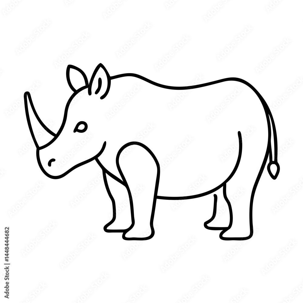 Obraz premium rhino icon, rhino vector illustration-simple illustration of rhino, perfect for rhino logos and icons