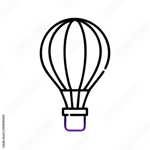 Hot Air Balloon Icon Representing Aerial Leisure and Scenic Transportation