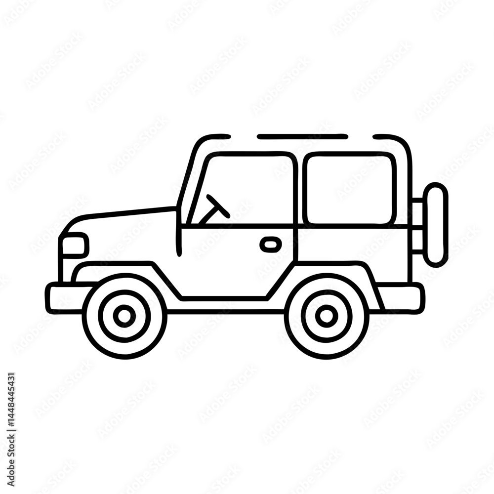 Fototapeta premium safari jeep silhouette icon, safari jeep silhouette vector illustration-simple illustration of safari jeep silhouette, perfect for safari jeep silhouette logos and icons