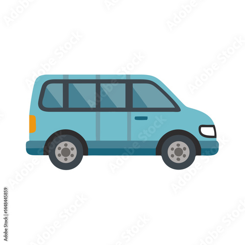 Minivan Side View Icon Representing Family Vehicle and Comfortable Transportation