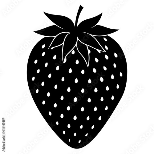 Food strawberry silhouette vector illustrator 