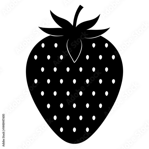 Food strawberry silhouette vector illustrator 