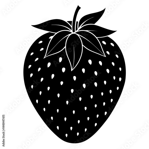 Food strawberry silhouette vector illustrator 