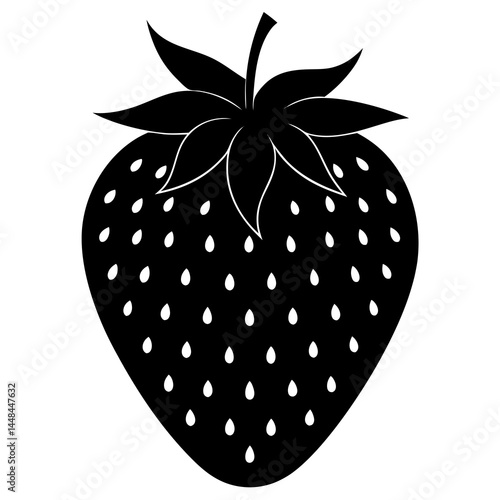 Food strawberry silhouette vector illustrator 