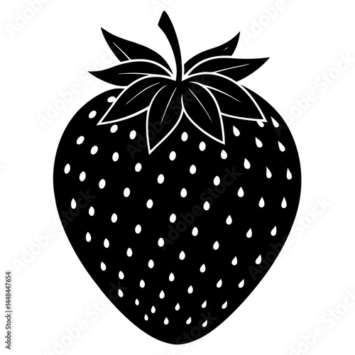 Food strawberry silhouette vector illustrator 