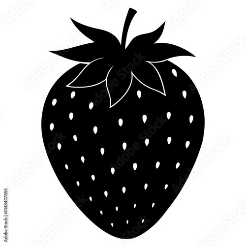 Food strawberry silhouette vector illustrator 