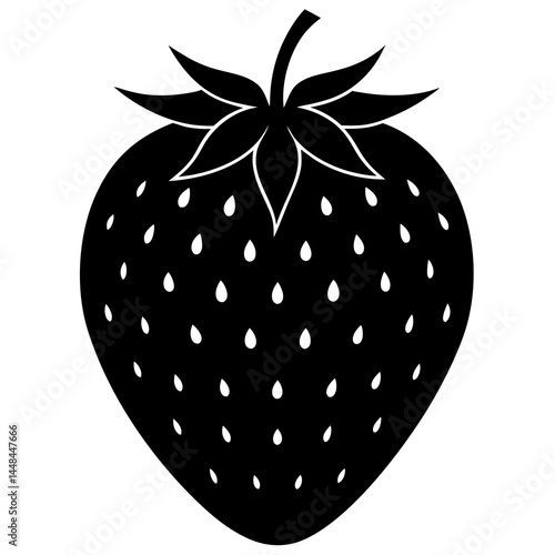 Food strawberry silhouette vector illustrator 