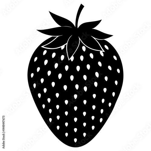 Food strawberry silhouette vector illustrator 