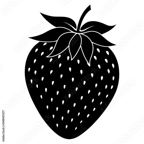 Food strawberry silhouette vector illustrator 