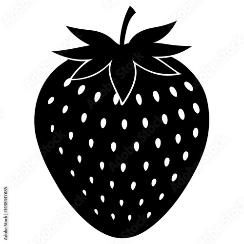 Food strawberry silhouette vector illustrator 