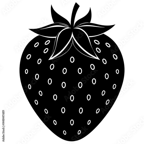 Food strawberry silhouette vector illustrator 