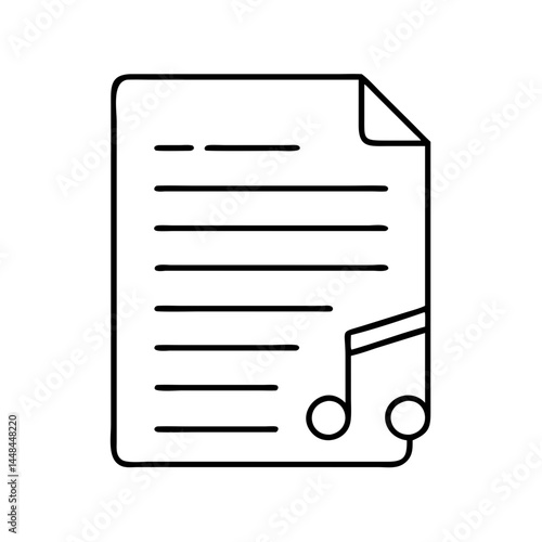 song lyrics sheet icon, song lyrics sheet vector illustration-simple illustration of song lyrics sheet, perfect for song lyrics sheet logos and icons