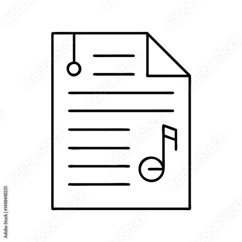 song lyrics sheet icon, song lyrics sheet vector illustration-simple illustration of song lyrics sheet, perfect for song lyrics sheet logos and icons
