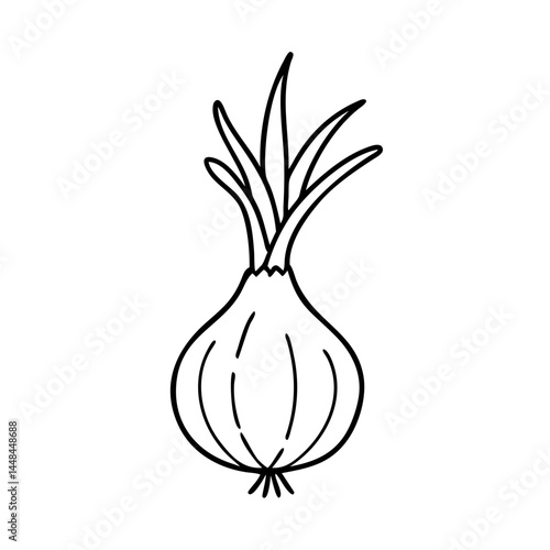 sprouting onion bulb icon, sprouting onion bulb vector illustration-simple illustration of sprouting onion bulb, perfect for sprouting onion bulb logos and icons