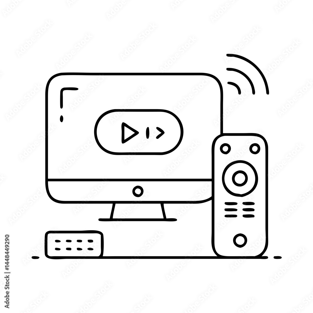 Fototapeta premium streaming device e g roku apple tv icon